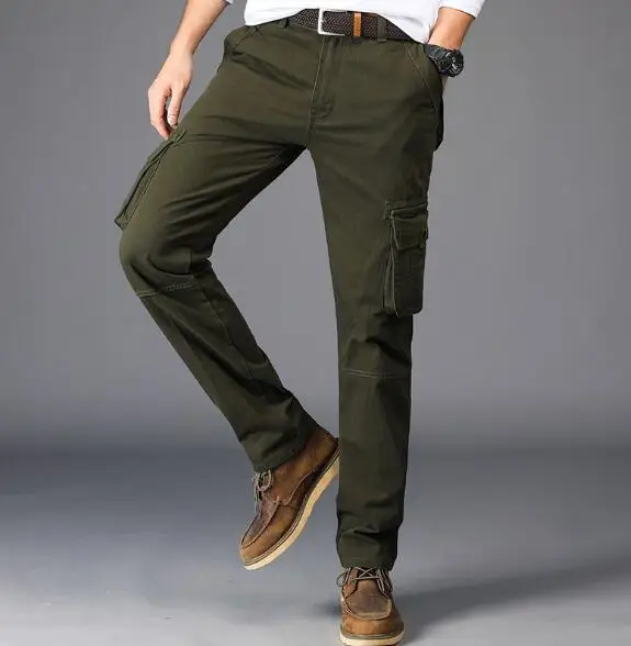Брюки карго мужские брендовые карманы Pantalon Homme повседневные на молнии зауженный тактический брюки военные армейские мешковатые брюки мужские боковые карманы