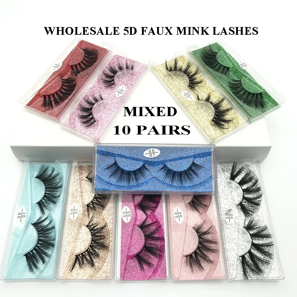 Wholesale Messy Eyelashes 5d Mink Lashes Mink Eyelashes Natural Soft False Eyelashes Make up False Lashes In Bulk