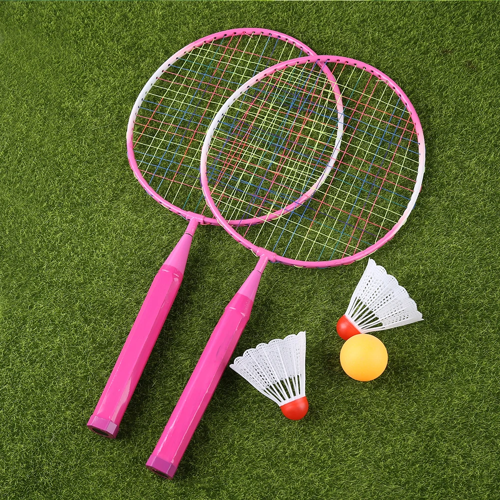 Kids Colorful Badminton Game Toy Outdoor Play Shuttlecocks Rackets Ball Set 