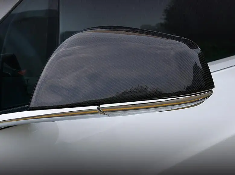 Для Tesla модель X- 2 шт. углеродное волокно ABS Хромированная Автомобильная Боковая дверь зеркало заднего вида рамка Накладка аксессуары для стайлинга автомобилей