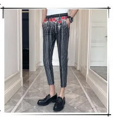 Для мужчин платье брюки в клетку для бизнес на каждый день Slim Fit ботильоны Длина Pantalon в Carreau Homme классический Винтаж костюм в клетку брюки для девочек на свадьбу