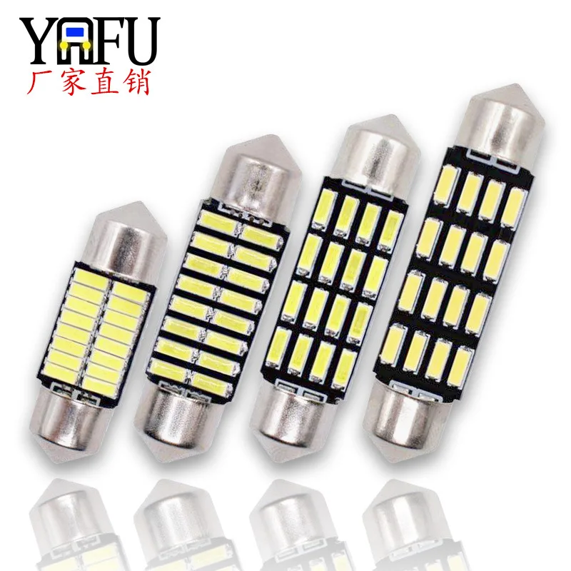 

Car Led Double Point Reading Light 31mm 36mm 39mm 41mm 4014 16smd License Plate Lamp Led Lights for Car Car Lights