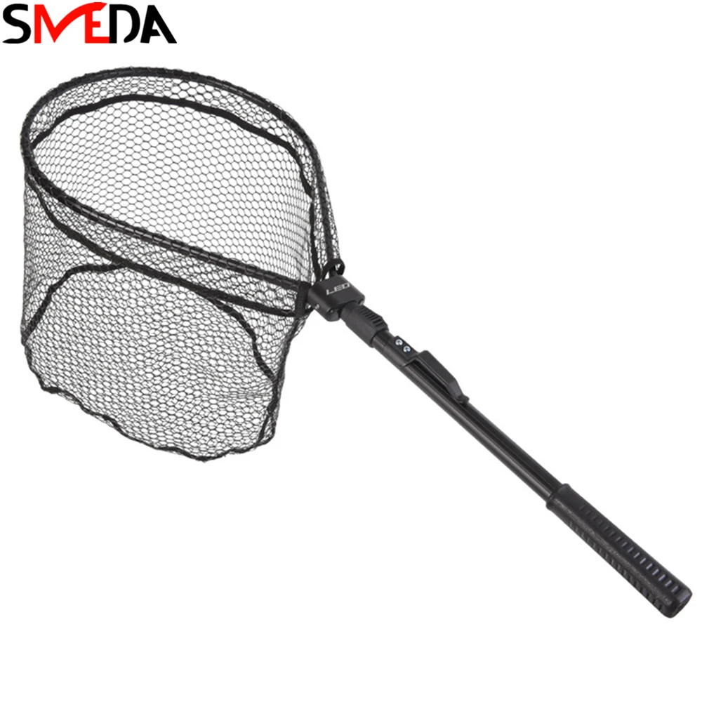 

2019 Fishing Nets Aluminum Alloy Fly Fishing Net Telescoping Foldable Landing Net Pole Casting Network Trap Fishing Nets