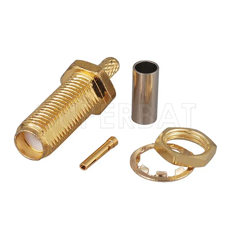 Superbat SMA Female Bulkhead Long Thread Straight 12.4-18GHz 케이블용 RF 동축 커넥터 RG316 RG174 RG188 LMR100
