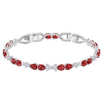 

MULIER 2020 new fashion SWA LOUISON passion bracelet red water drop leaf decoration crystal female romantic jewelry gift