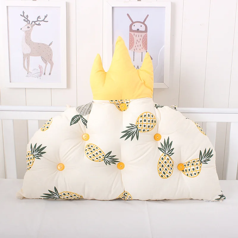 6Bed Bumper Backrest Baby Bedside Cushion Cotton Crown Shape Pillow Crib Protector Pillow Baby Room Bedroom Decoration