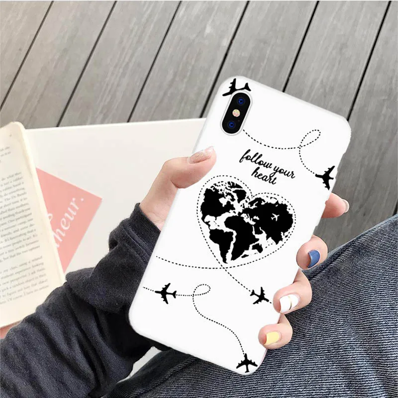 Style 6 GYKZ карта мира путешествия просто Go чехол для телефона для iPhone XS MAX X 11Pro XR 7 8 6 6s плюс Модный черный силиконовый мягкий чехол - Цвет: Style 6