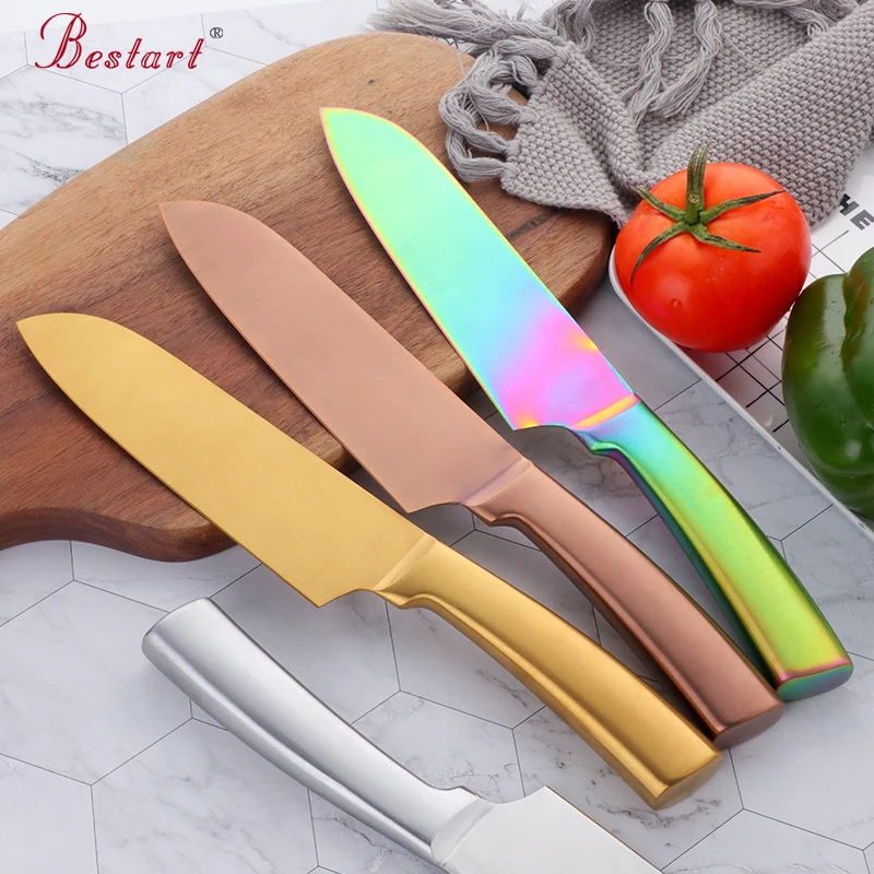 Kitchen Knife Stainless Steel Kitchen Knife Gold Colorful Boning Knife Home Gadgets Meat Vegetables Slicing BBQ Knives Kitchenware