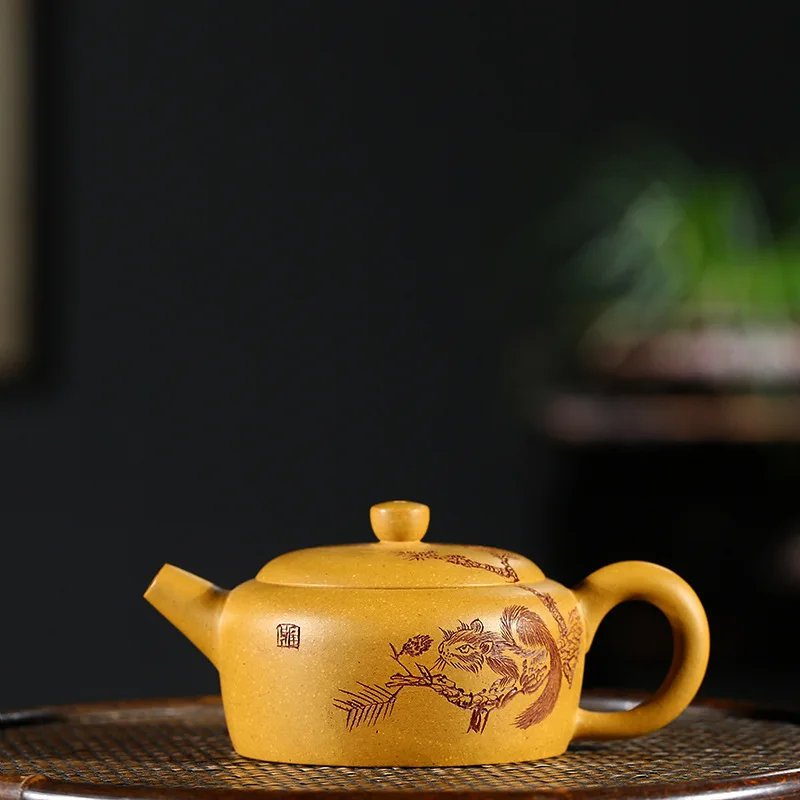 

Teapot Full Manual Raw Ore Gold Section Mud Pot Infusion Of Tea Preserve One's Health Kettle Kungfu Online Teapot Tea Set