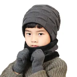 2021 Winter Warm Cap Cartoon Animal Hat Scarf Child Cotton Inner Beanies Hat And Ring Scarves Kids Girl Boy Kids Hat Scarf set