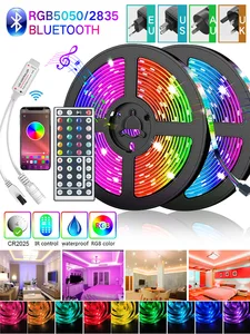 5 м-30 м Bluetooth Светодиодная лента 5050 2835 IP20 RGB Светодиодная лента светильник Кая лента 12 В постоянного тока RGB Диодная лента ИК контроллер адапте...