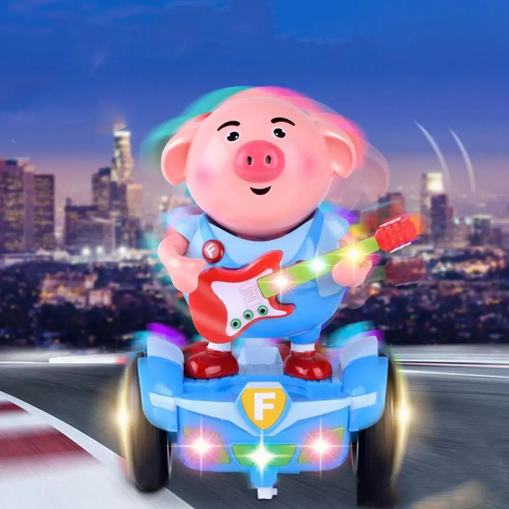 LeadingStar электронный мультфильм свинья автомобиль музыка водоросли свинья животное Баланс ручной автомобиль игрушка