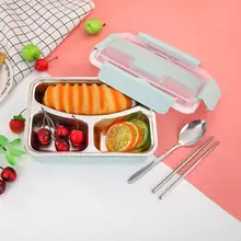 Draagbare Rvs Bento Box Keuken Lekvrije Lunchbox voor Kinderen Picknick Kantoor School Voedsel Container Servies Voedsel doos(China)