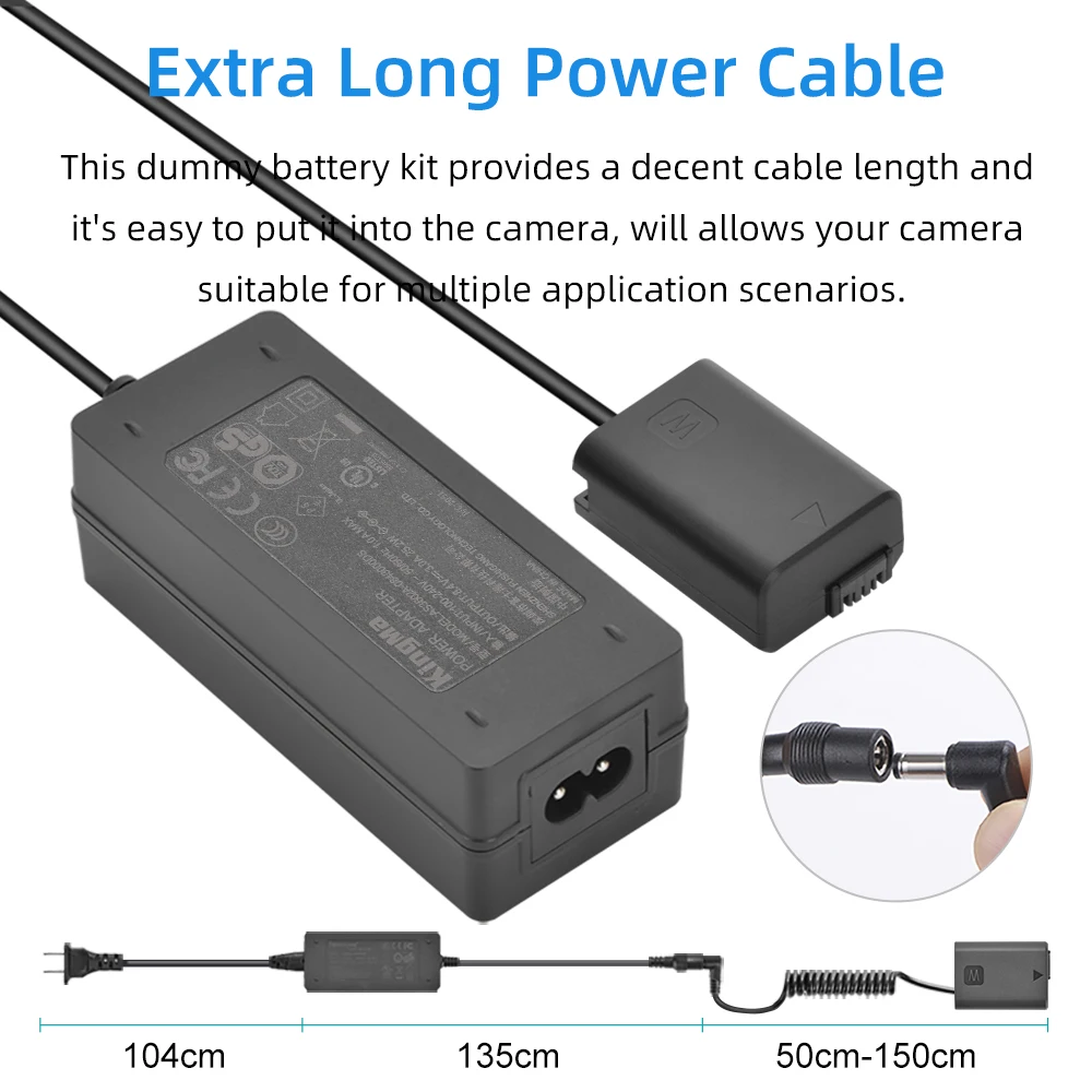 Kingma Np-fw50 Manequim Bateria ac Fonte de Alimentação Adaptador para Sony Alpha Zv-e10 7sii A7s A7sm2 A7m2 A7r A7rm2 A6100 A6400 A6500 A6000 - Image 5