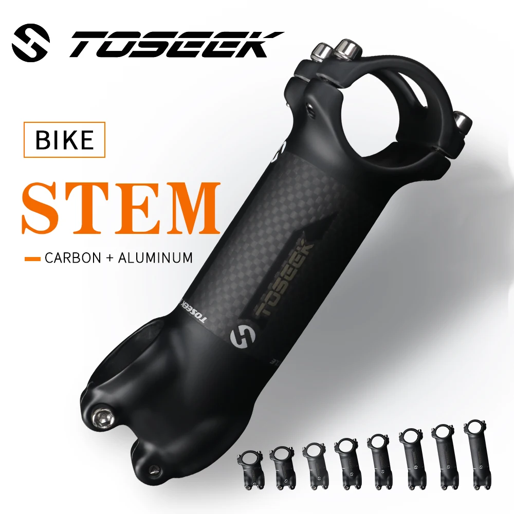 TOSEEK – tige de guidon de vélo vtt en aluminium et carbone, 28.6-31.8mm, angle 6 17, pièces de rechange  18