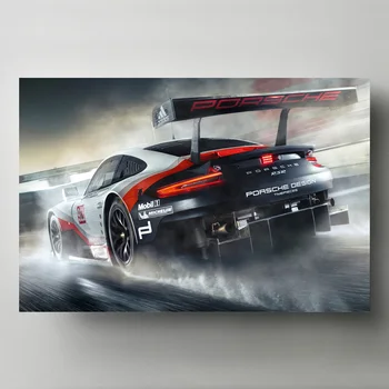 

Modern Wall Art Canvas Paintings911 RSR Racing Cars Back View Vehicle Picture Posters and Prints for Living Room Decor