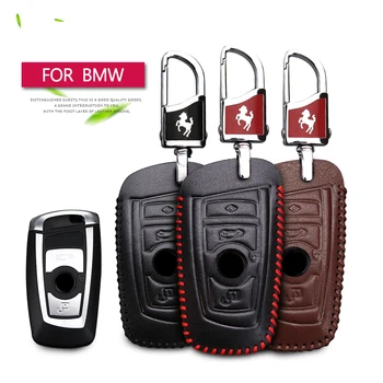 

Genuine Leather Car Key Cover Case For BMW E38 E39 E46 E83 E60 E34 F30 F10 E53 F10 G30 G38 1 3 5 7 Series X1 X3 X4 X5 X6 Key Fob