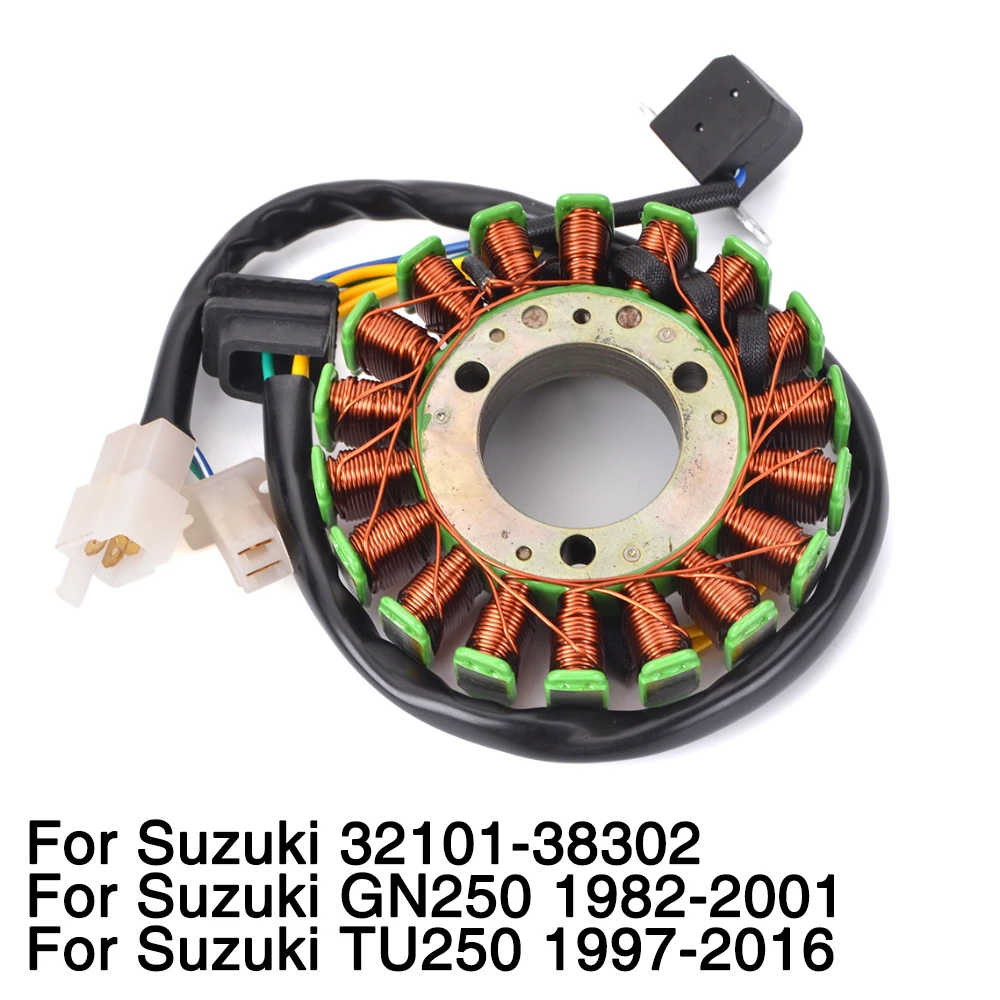 

Motorcycle Generator Stator Coil for Suzuki GN250 1982-2001 TU250 1997-2016 1998 1999 2000 GN TU 250 Magneto 250cc 32101-38302