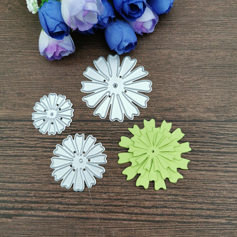 3 шт. трафареты для резки цветов и металла скрапбукинга DIY декоративные штампы
