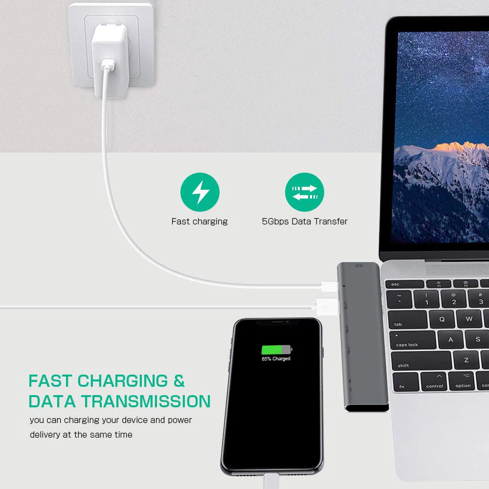 Высокоскоростной USB3.0 USB C type-c концентратор SD/TF кард-ридер концентратор MacBook Pro/Air/Turn HDMI/TF/SD док-станция концентратор