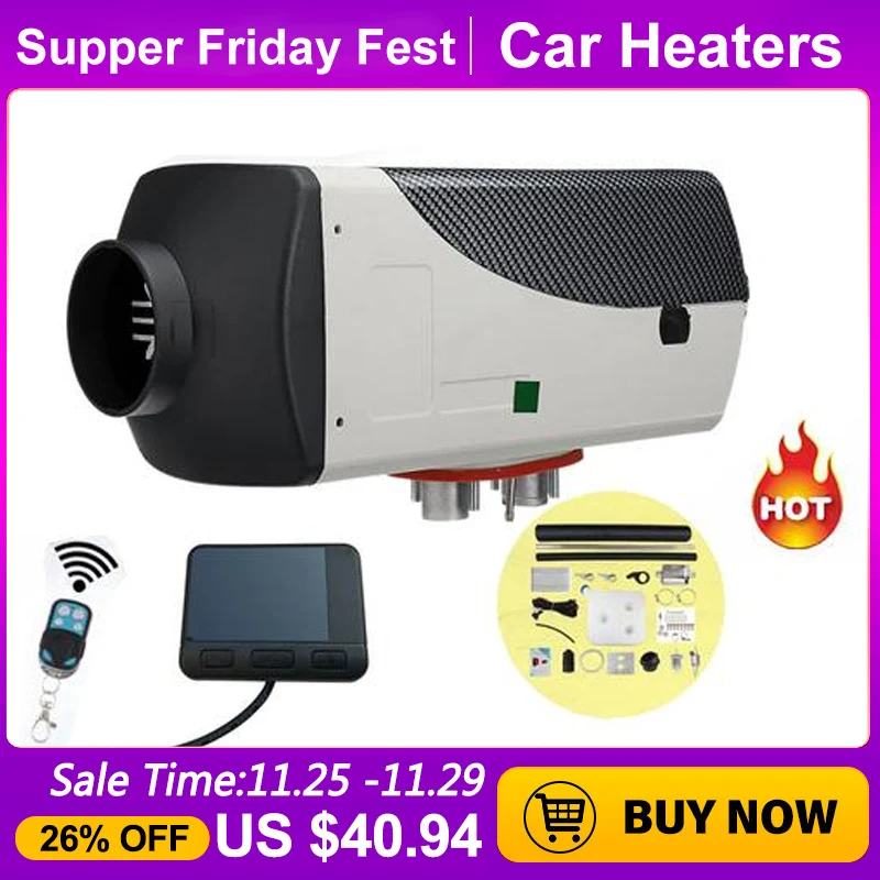 Chauffage Rapide 12V / 24V Diesel Air Heater for Car Trucks Bus Silencers Lorry MotorHomes Dégivrage Désembueur Dynamicoz 8KW Air Diesel Heater LCD Remote Control Parking Heater