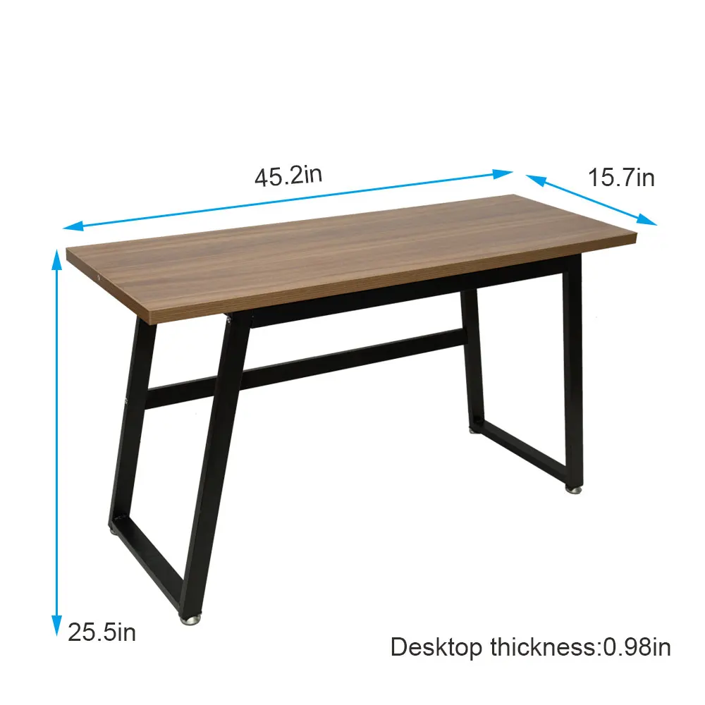 Rustic Wood Computer Desk Vintage Industrial Home Office Desk with Heavy-Duty Metal Base Works As Writing Desk Study Table Rustic Wood Computer Desk Vintage Industrial Home Office Desk with Heavy-Duty Metal Base Works As Writing Desk Study Table