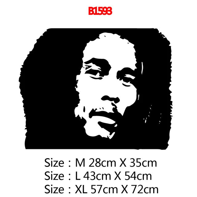 Colorful Soul Music Singer Bob Marley Removable Art Vinyl Wall Stickers For Kids Rooms Waterproof Wall Art Decal Style2