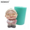 3D Grandpa Grandma Longevity Elderly Silicone Candle Molds Resin Cake Decorating Tools Plaster Epoxy Model Birthday Mould ► Photo 3/6