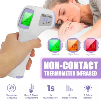 

LCD Handheld IR Digital Thermometer Infrared Thermometer Meter Non-Contact Forehead Baby Adult Body Temperature Measurement