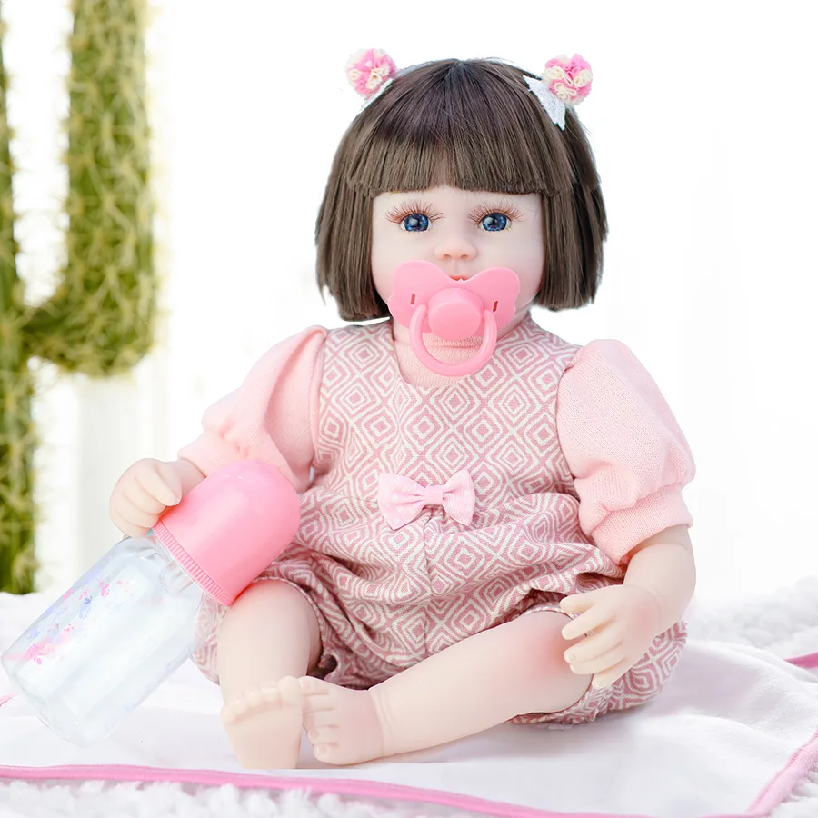 

Fashion 42cm Realistic Reborn Baby Dolls Silicone Girl Toy Children Best Playmate Soft Stuffed Toddler Xmas Gift Birthday Gift
