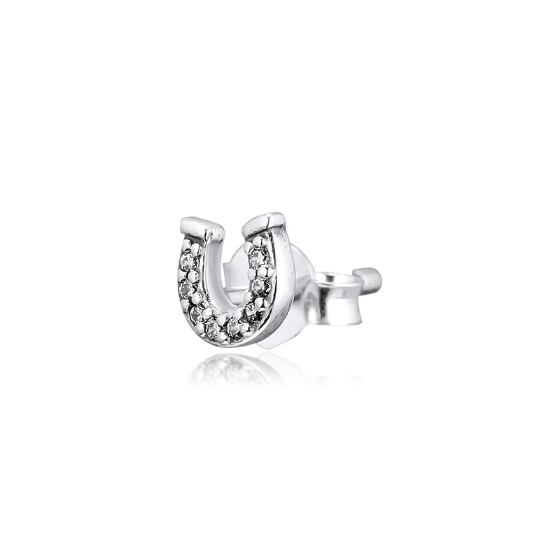 Женские сережки гвоздики CKK My Lucky Horseshoe 925 пробы серебряные ювелирные