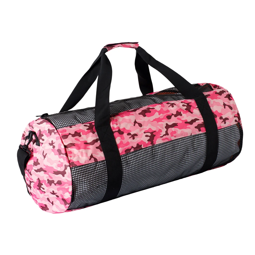 Camo Pink 30X13,8X15,7 дюймов сверхпрочная сетчатая спортивная сумка для водных видов спорта, Сетчатая Сумка для дайвинга, плавания, серфинга, пляжных игр - Цвет: Camo Pink