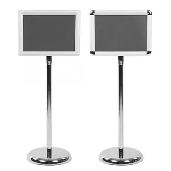 

A4 Adjustable Stainless Steel Standing Menu Sign Stand Sliver Display Holder