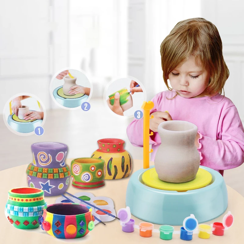12 цветов светильник из мягкой глины DIY игрушки детские развивающие электрические вращающиеся керамические машинки ручной работы цветные глиняные подарки детям