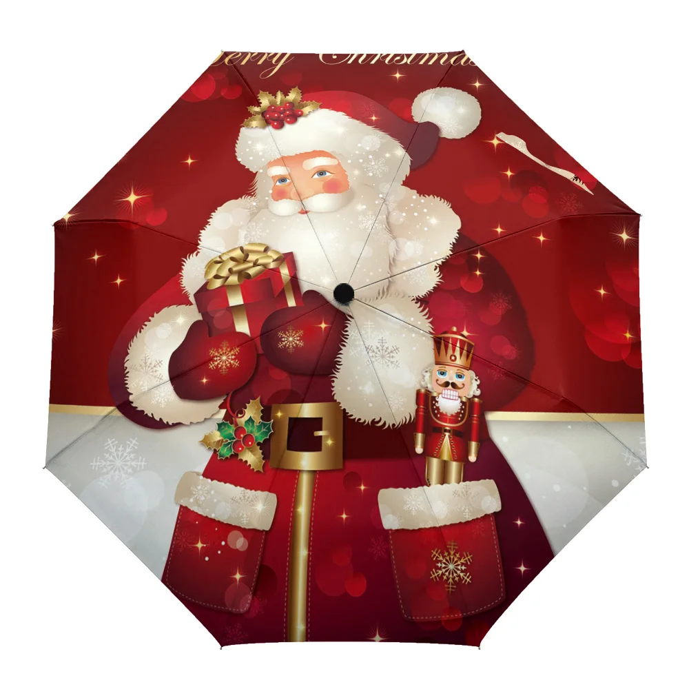 Merry Christans Santa Eight Bone автоматический складной зонт женский мужской роскошный водонепроницаемый зонтик для женщин