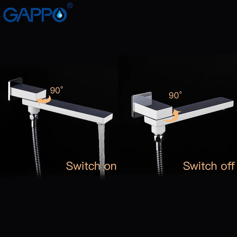 GAPPO Shower system wall mounted white bathroom faucet mixer rainfall shower set waterfall torneira do chuveiro bathroom