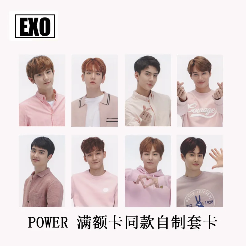 8 шт./компл. Kpop EXO Фирменная Фотокарта для коллекции фанатов Высокое качество мощность музыкальный альбом фото карта EXO Kpop