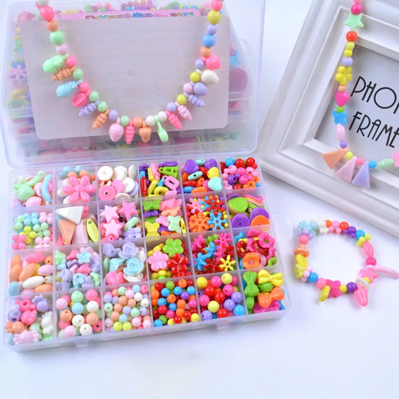 1200pcs Diy Handmade Beaded Children's Toy Creative Loose Spacer Beads  Crafts Making Bracelet Necklace Jewelry Kit Girl Toy Gift - Beads Toys -  AliExpress