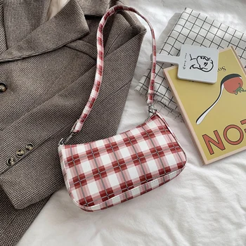 

Louis Brand Women Nylon Tote Casual Totes Women Small Shoulder Bag Lady's Vintage Messenger Bag Fashion Plaid Handbags Bolsa