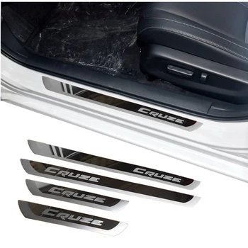 

4pcs stainless steel Slim Door Sill Scuff Plates car stickers for 2010-2014 Chevrolet Chevy Cruze Sedan hatchback car styling