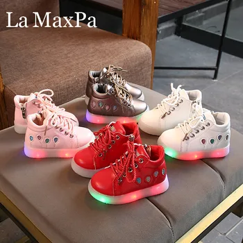 

Size 21-30 Children Glowing Sneakers 2019 Autumn Kids Shoes Chaussure Enfant Girls Shoes with Light krasovki Luminous Sneaker