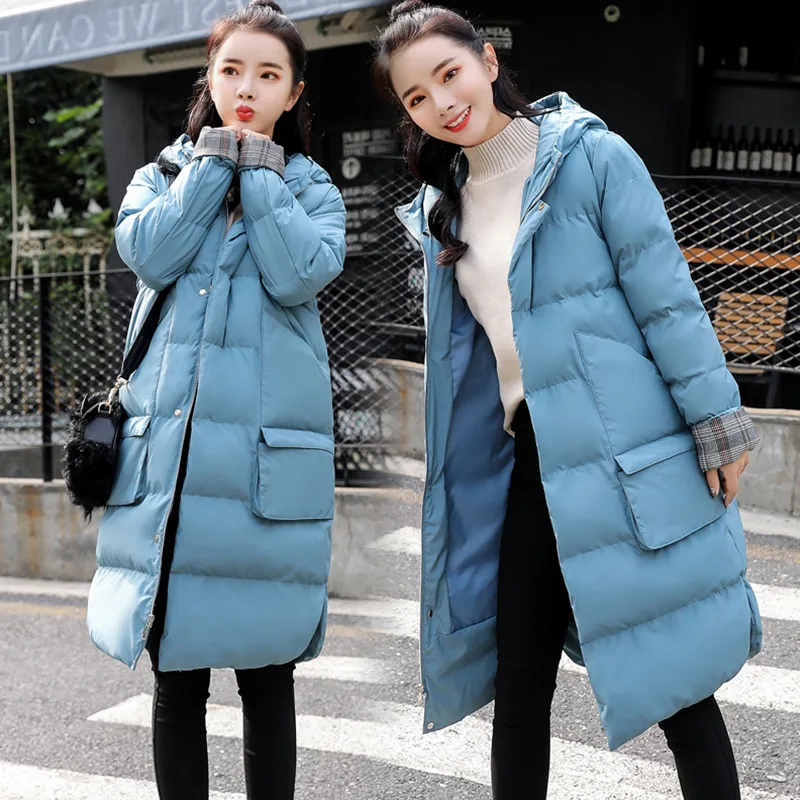 

Winter Cotton-padded Clothes Women's Long Korean-style 2018 New Style Loose-Fit Slimming over-the-Knee down Jacket Cotton-padded