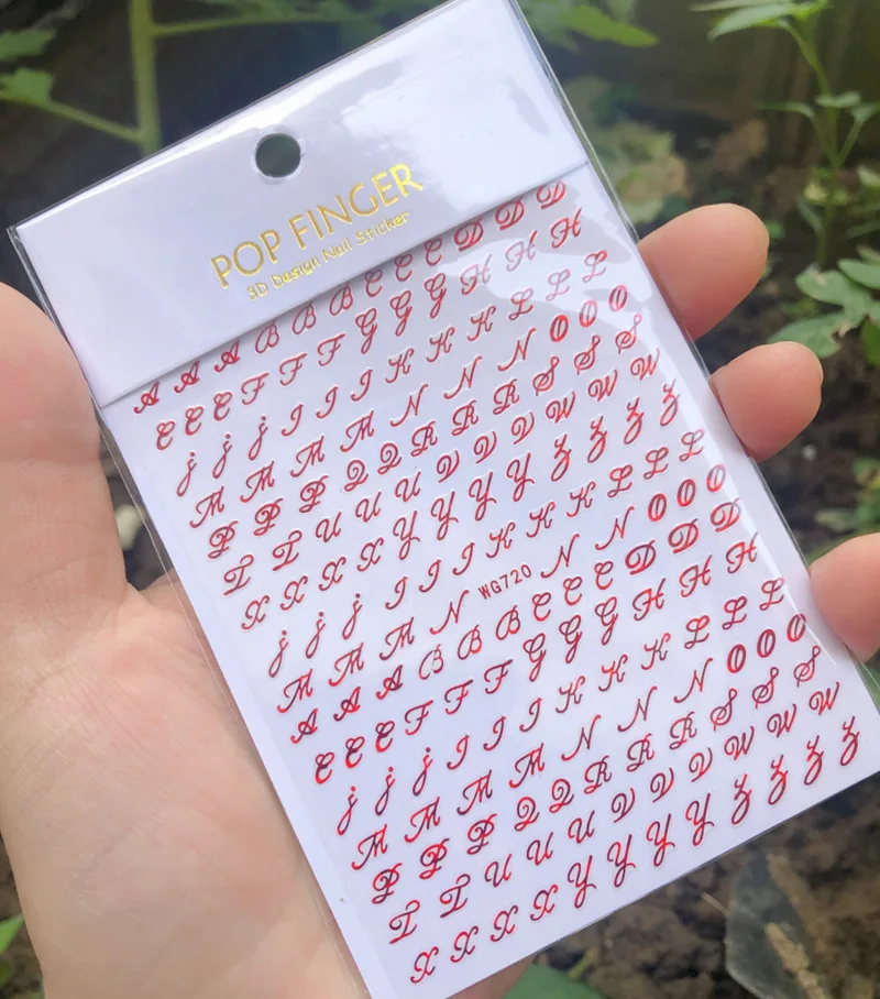 1PCS Multi-Color Laser Reflective Alphabet Nail Art Sticker Kit