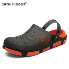 Новая прозрачная Летняя обувь Высокое качество Для Мужчин's Повседневное обувь Cave модные пляжные сандалии тапочки с отверстиями Для мужчин флип-флоп светильник сандалии