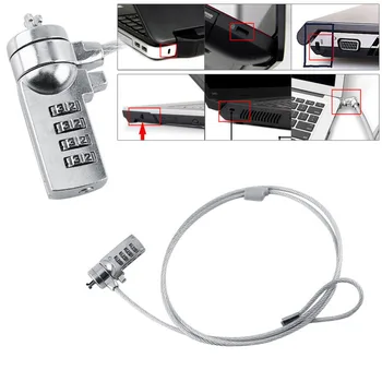 

Notebook Computer Anti-theft Password Lock 4 Digit Steel Wire Anti-theft Chain Portable Protection Security Chains Clamp