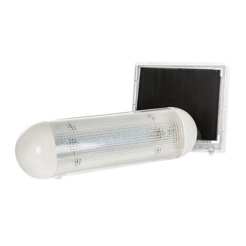 10 Led Solar Powered Rechargeable Garage Shed Light Garden Outdoor Security