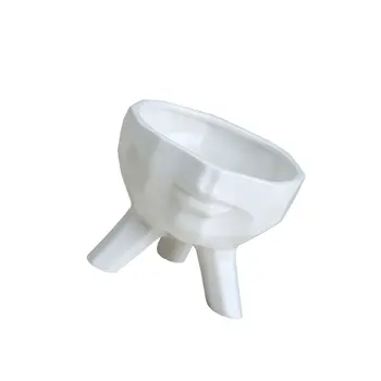 

Creative Flowerpot Simulated Half Face Ceramic Basin Succulent Plant Potted Acessories for Home Ornament Landscape Supplies (Whi