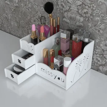 

A1 Makeup receive a storage box Draw out the desktop receive a box of wood plastic receive cosmetic make-up finishing LU10291111