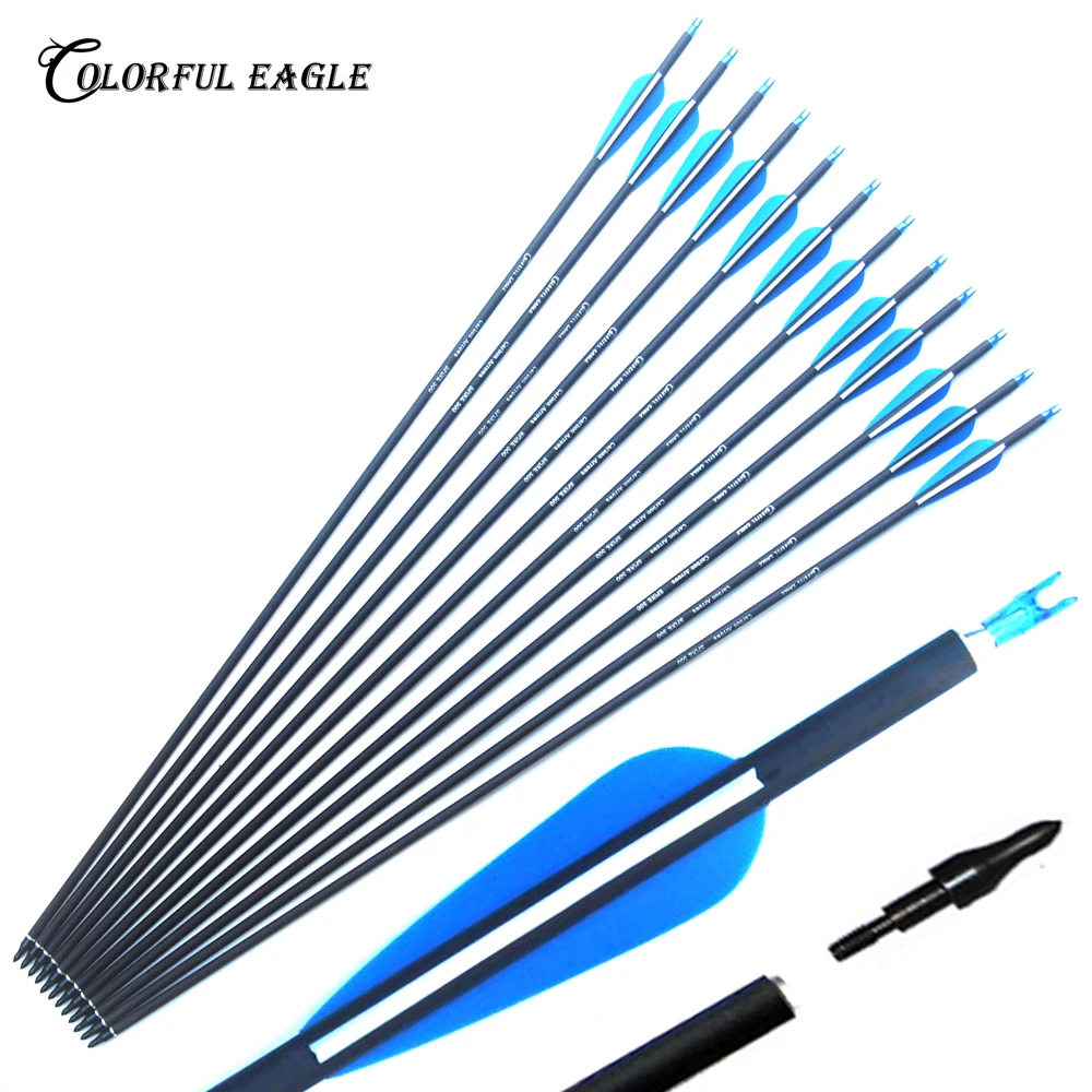 6/12/24/30pcs Carbon Arrows Archery Arrow For Shooting And Hunting Bow
