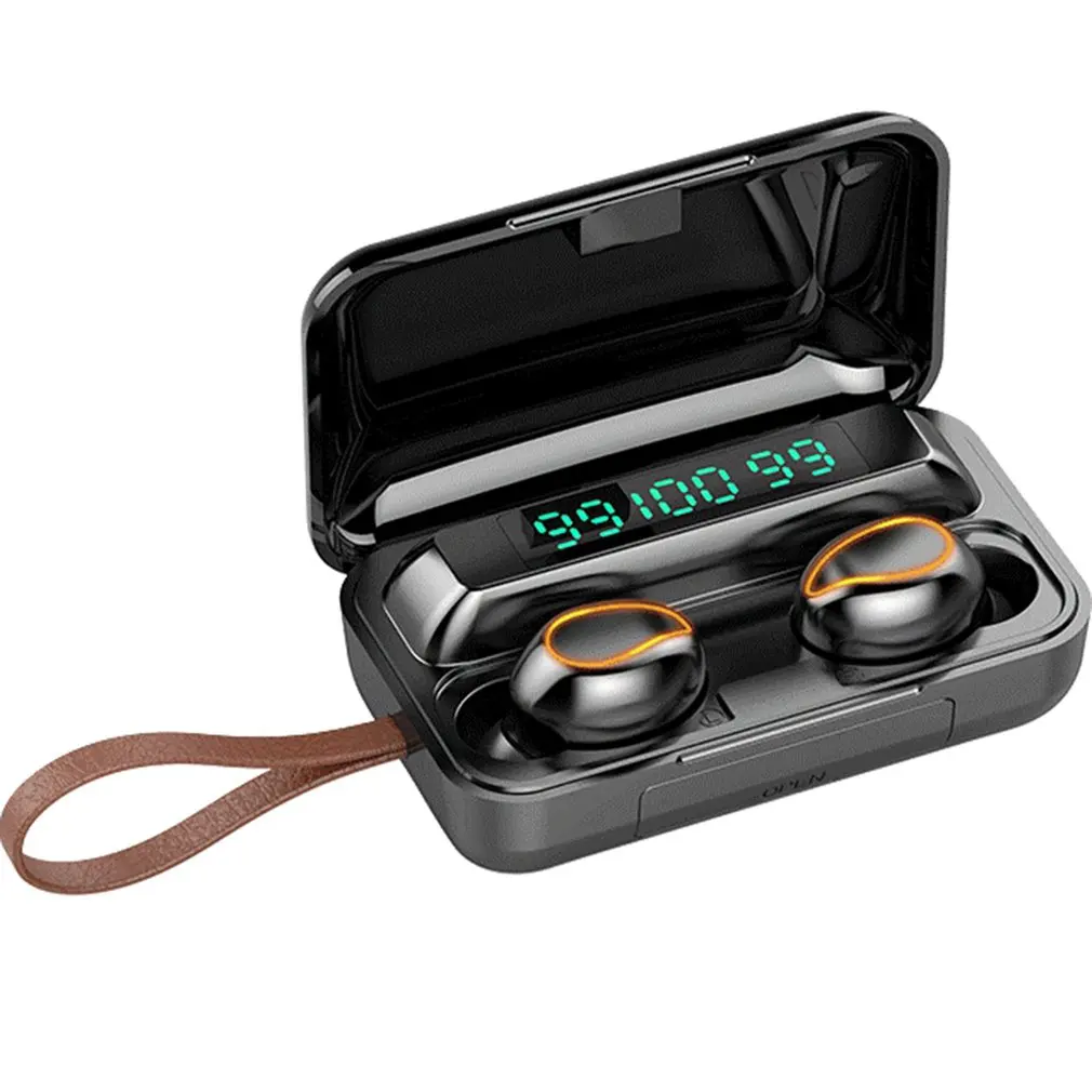 F9 Wireless Headsets 9D Noise Reduction 5 0 Earphones With Cord Led Intelligent Digital Display Separate Ear Design